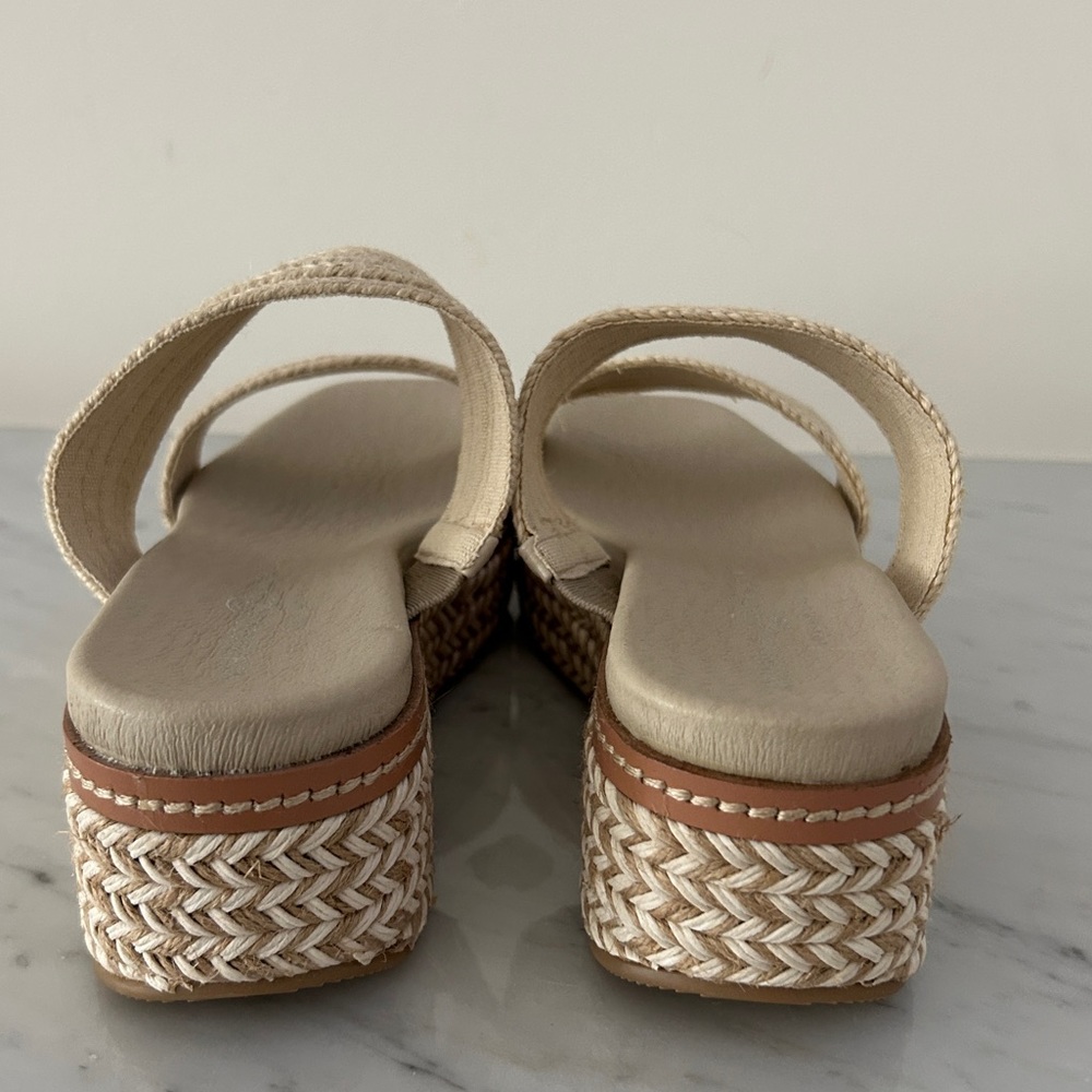 Women’s Beige Braided Platform Slide Sandals - Picture 2 of 11